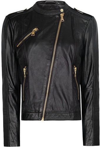 Mango Biker Leather Jacket - Lyst