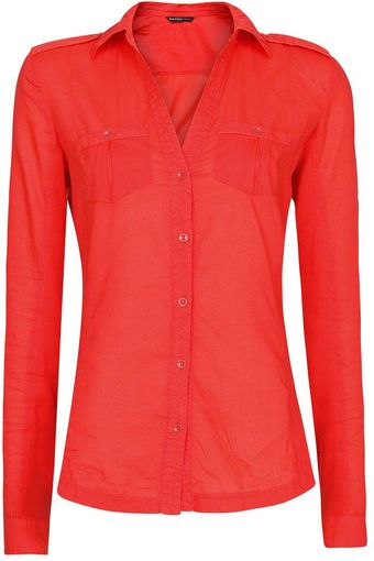 Mango Ribbed Panels Shirt - Lyst
