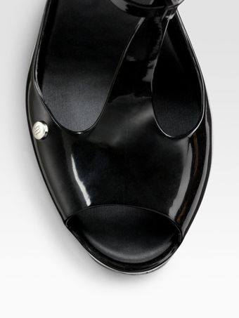 Melissa Melissa Peace Patent Leather Tstrap Wedge Sandals - Lyst