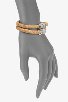 Michael Kors Stone Accented Plaited Wrap Leather Bracelet - Lyst