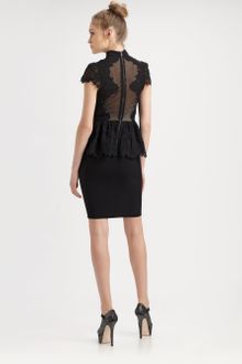 Alice + Olivia Robyn Lace Peplum Dress - Lyst