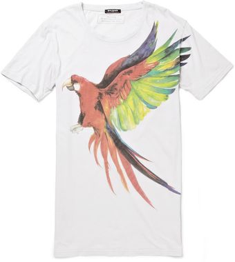 Balmain Long Length Printed Cotton T-Shirt - Lyst