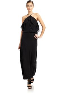 BCBGMAXAZRIA Silk Chiffon Gown - Lyst