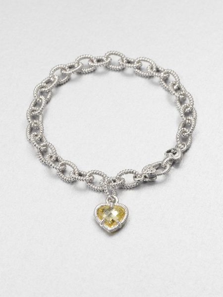Judith Ripka Sterling Silver Charm Bracelet in Silver (yellow)