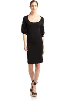 Just Cavalli Smocked Sleeve Jersey Dress - Lyst