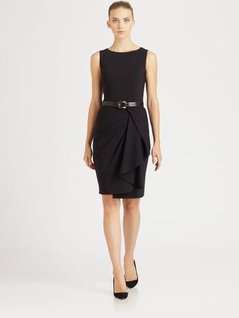 Michael Kors Belted Drape Dress - Lyst