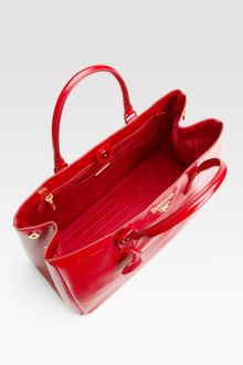 Prada Saffiano Vernice Tote - Lyst