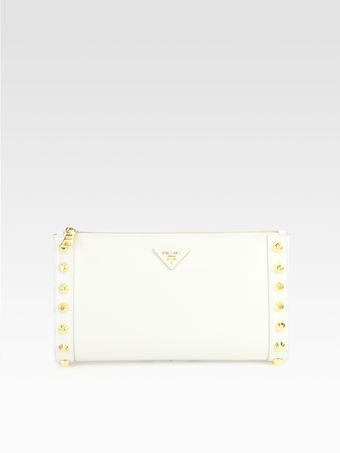 Prada Studded Clutch - Lyst
