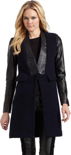 Sachin & Babi Noah Leather Sleeve Jacket - Lyst