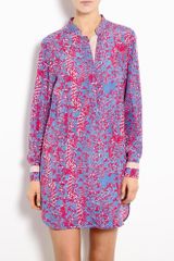 See By Chloé Cobra Print Silk Shirt Dress