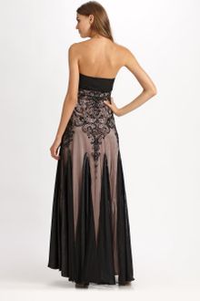 Sue Wong Strapless Beaded Gown - Lyst