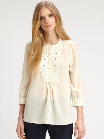 Tory Burch Silk Petal Blouse - Lyst
