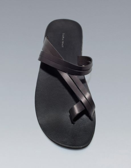 zara men's leather sandals