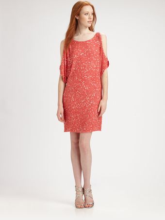 Aidan Mattox Beaded Silk Dress - Lyst