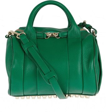 Alexander Wang Green Rockie Studded Pebble Leather Shoulder Bag - Lyst