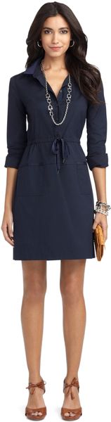 Brooks Brothers Long Sleeve Stretch Poplin Dress - Lyst
