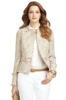 Brooks Brothers Boucle Fringe Jacket - Lyst