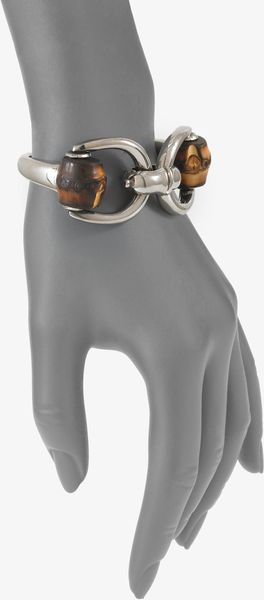 Gucci Bamboo Horsebit Sterling Silver Bracelet - Lyst