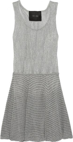 Jay Ahr Metallic Knitted Dress - Lyst