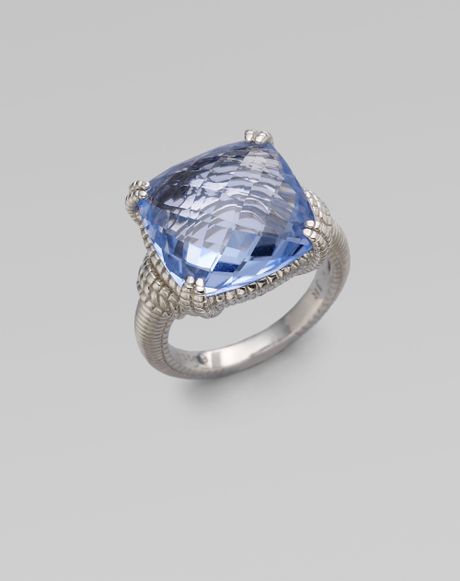 ... Ripka Blue Quartz Sterling Silver Cushion Stone Ring in Blue (silver