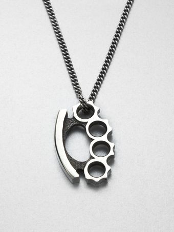King Baby Studio Brass Knuckle Necklacelarge - Lyst