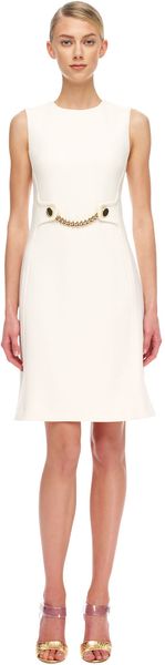 Michael Kors Chainfront Crepe Sheath Dress - Lyst