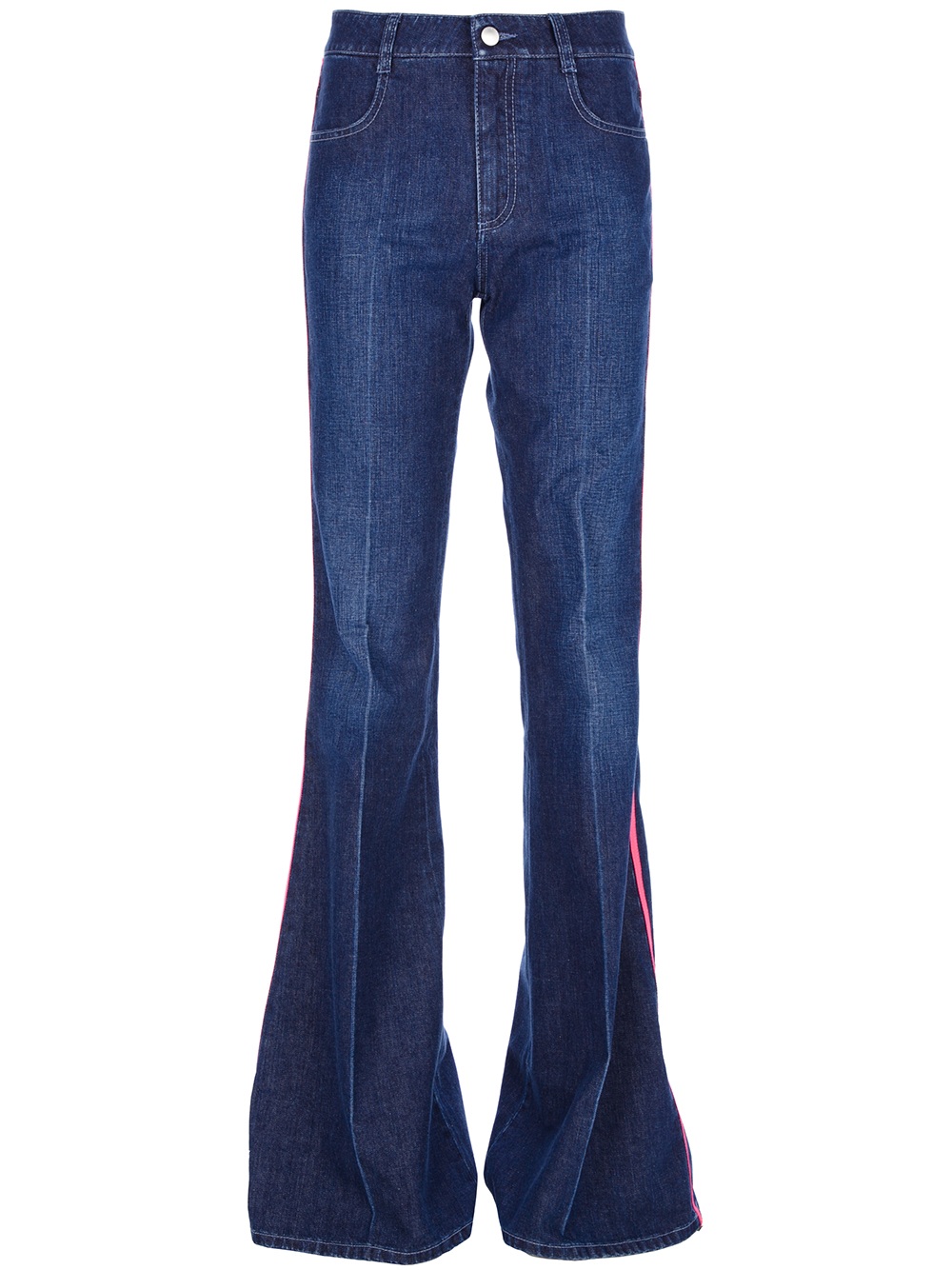 denim super striped flare jeans