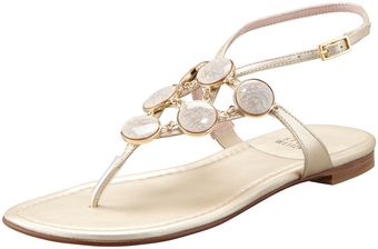 Stuart Weitzman Bingo Coin Ornament Thong Sandals - Lyst