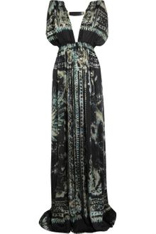 Balmain Printed Silk Gown - Lyst