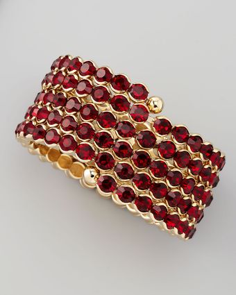 Cara Accessories Crystal Spiral Bracelet - Lyst