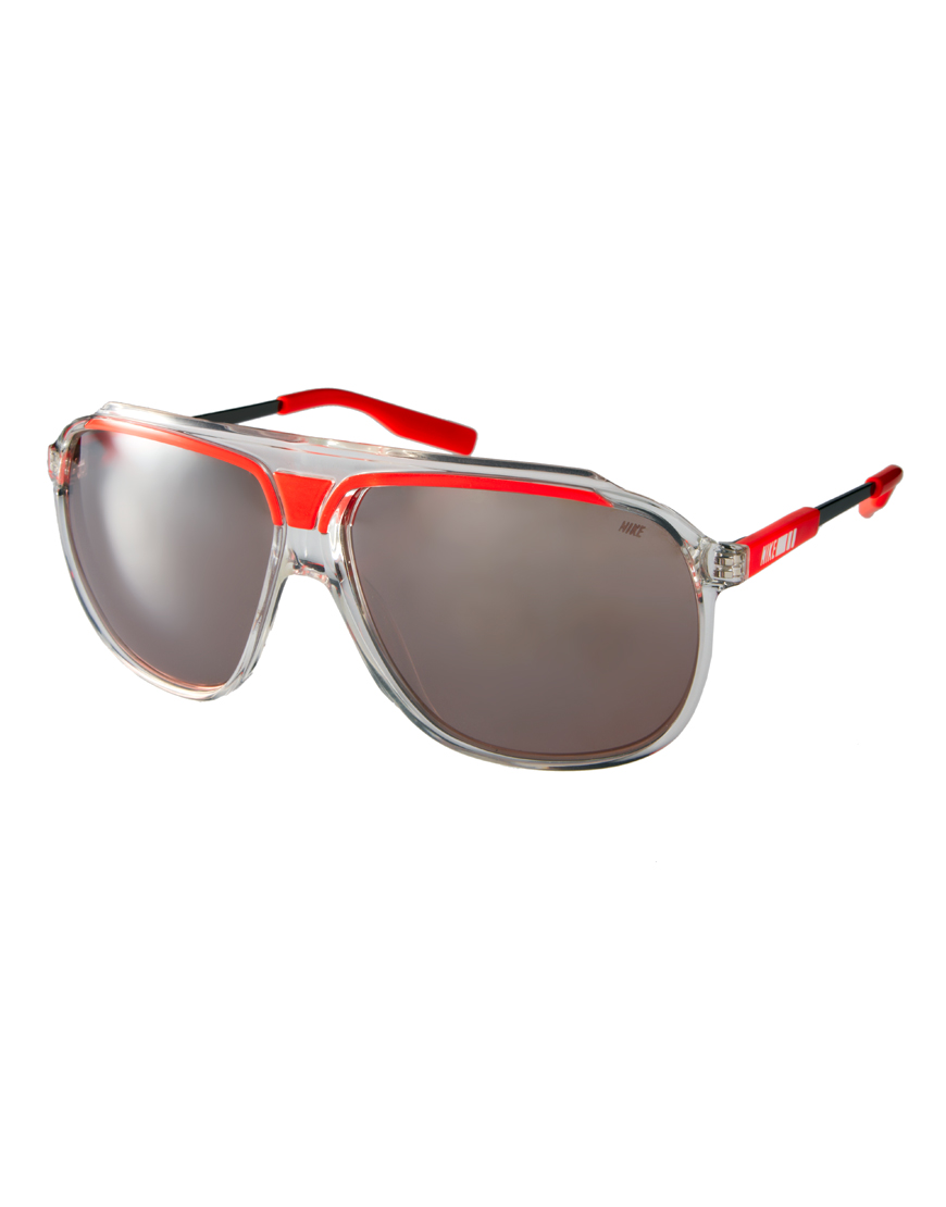 Nike Aviator Sunglasses In Red For Men Clear Lyst