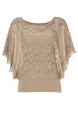 Steffen Schraut Dusty Sand Lovely Lace Top
