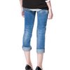 Zara Cropped Jeans in Blue - Lyst