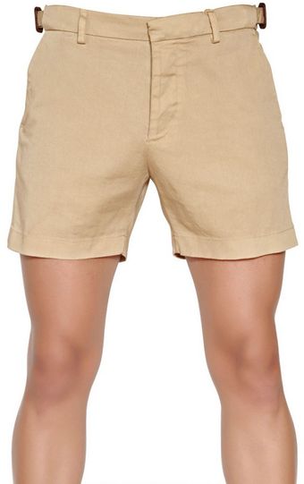 Aquascutum Cotton Gabardine Stretch Shorts - Lyst