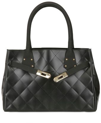 Designinverso Roma Studded Quilted Pvc Top Handle Bag - Lyst
