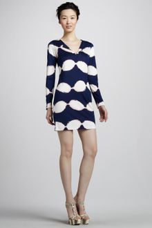 Diane Von Furstenberg Reina Long Sleeve Shibori Jersey Dress - Lyst
