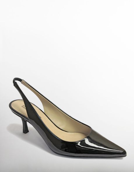 Ellen Tracy Emma Patent Leather Slingbacks in Black (black patent) | Lyst