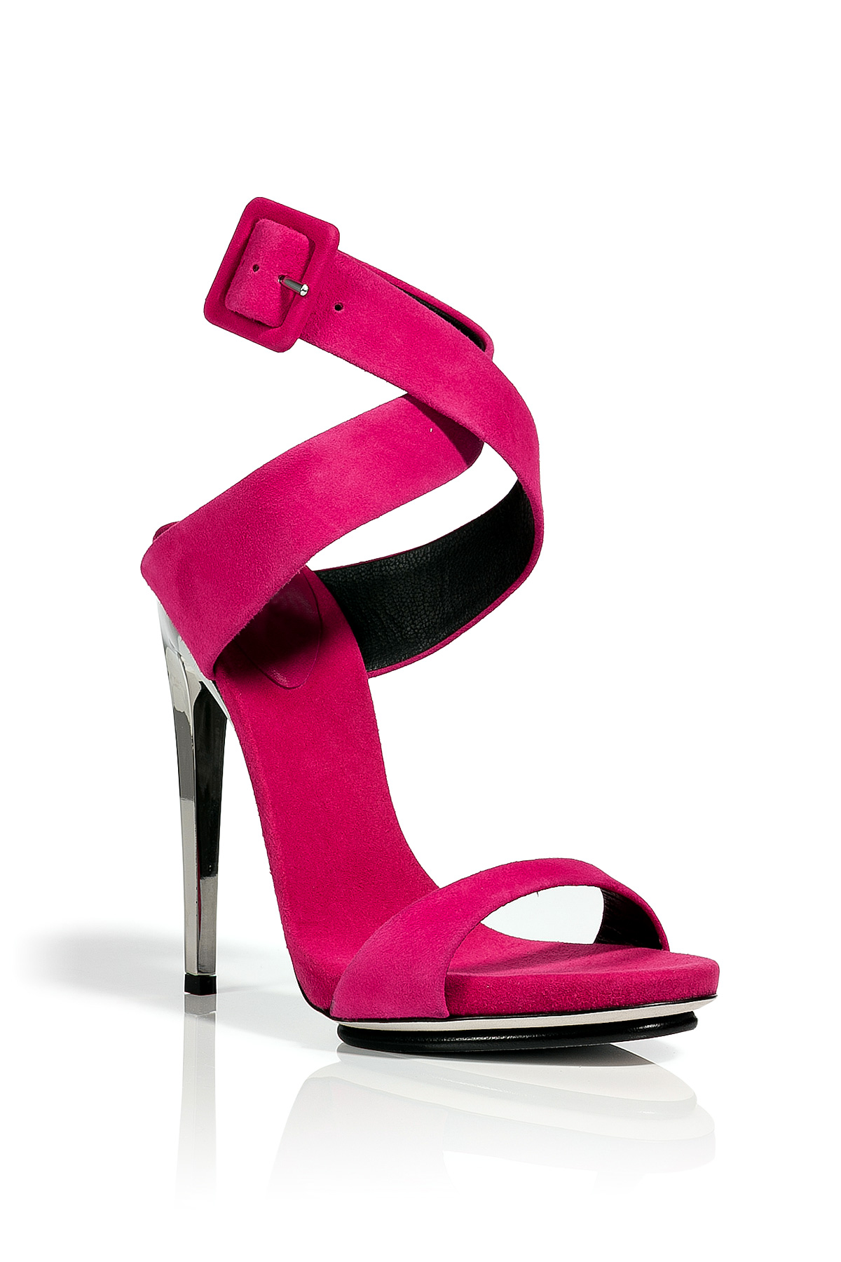 pink metallic sandal heels