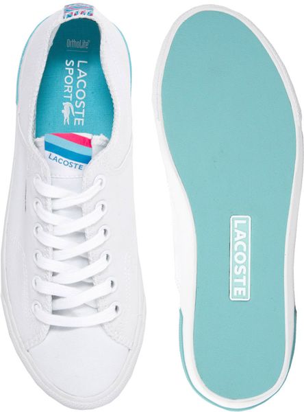 lacoste ziane canvas plimsoll trainers in white