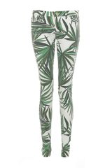 Michael by Michael Kors Palm Print Skinny Jeans