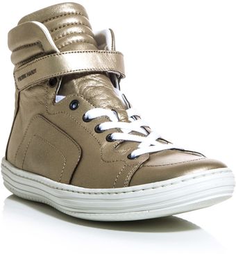Pierre Hardy Metallic Leather Hightop Trainers - Lyst
