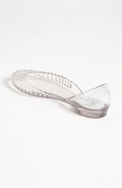 stuart weitzman clear jelly flats
