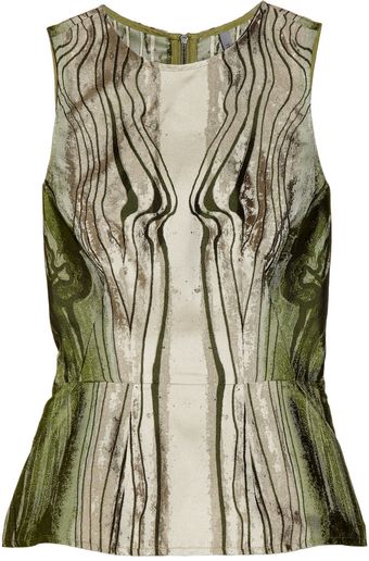 Todd Lynn Park Silk Jacquard Peplum Top - Lyst