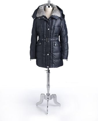 Vince Camuto Fur Collar Hooded Puffer Coat - Lyst