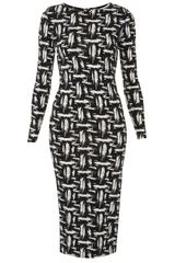 Topshop Scratch Graffiti Midi Dress