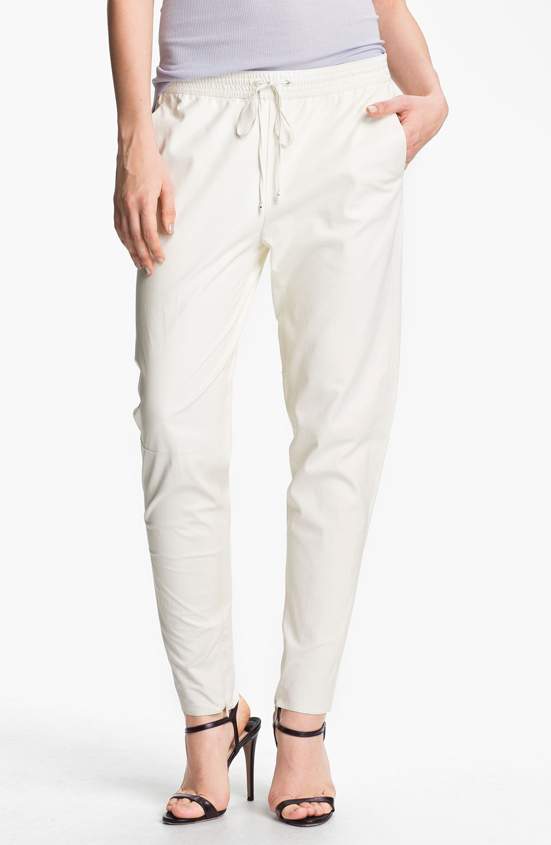 white leather pants mens