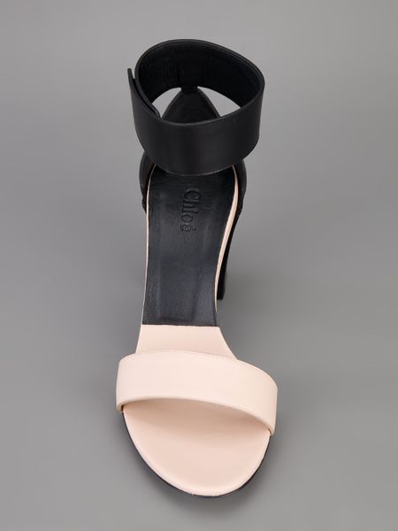 ChloÃ© Midheel Sandal in Beige (black) | Lyst