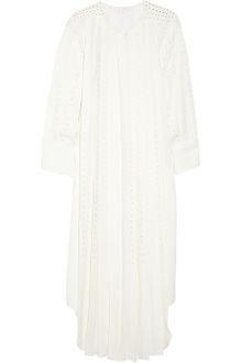 Chloé Eyelet Silkblend Crepe Dress - Lyst