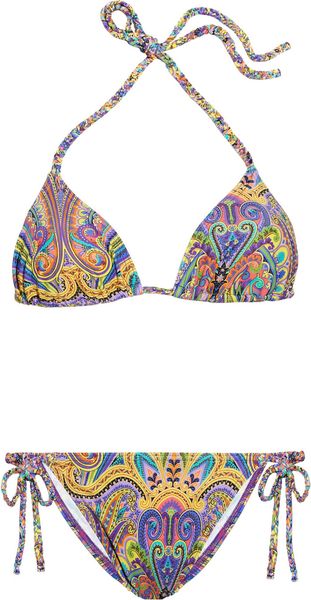 Etro Printed Triangle Bikini - Lyst
