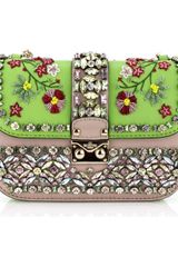 Valentino Apple and Blush Crystal Glam Lock Flap Bag